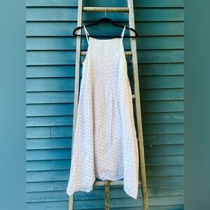 CP SHADES Lia linen/cotton/silk white pink pattern midi dress size/xs